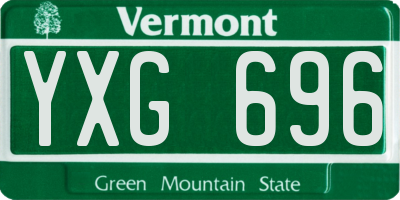 VT license plate YXG696