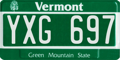 VT license plate YXG697