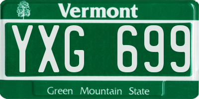 VT license plate YXG699