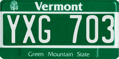 VT license plate YXG703