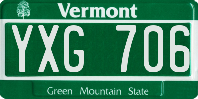 VT license plate YXG706