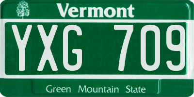 VT license plate YXG709