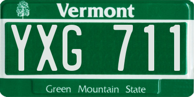 VT license plate YXG711