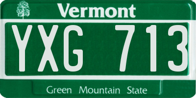 VT license plate YXG713
