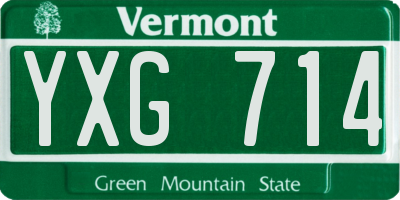 VT license plate YXG714