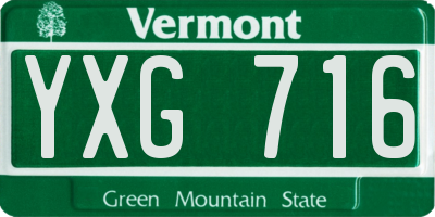 VT license plate YXG716