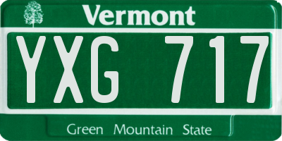 VT license plate YXG717