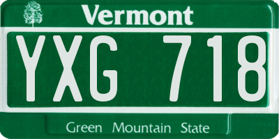 VT license plate YXG718