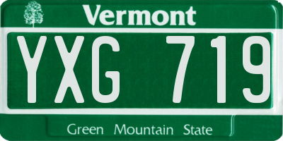 VT license plate YXG719