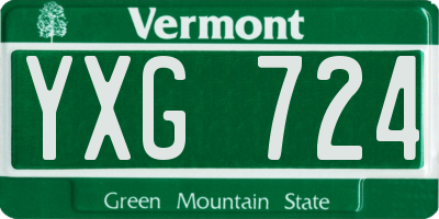 VT license plate YXG724