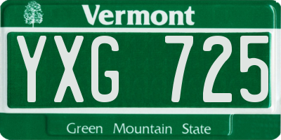 VT license plate YXG725