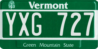 VT license plate YXG727