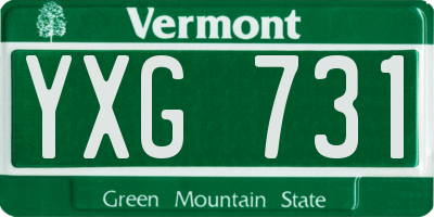 VT license plate YXG731