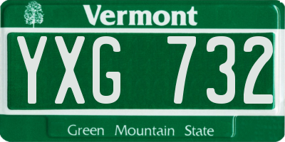 VT license plate YXG732