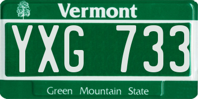 VT license plate YXG733