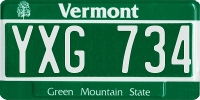VT license plate YXG734