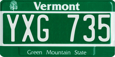 VT license plate YXG735