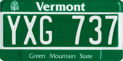 VT license plate YXG737