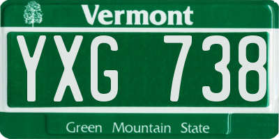 VT license plate YXG738