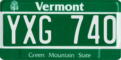 VT license plate YXG740