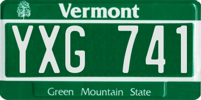 VT license plate YXG741