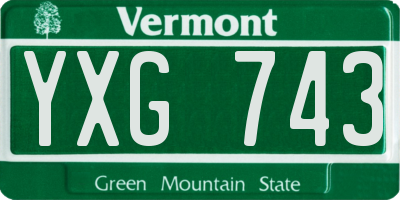 VT license plate YXG743