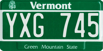 VT license plate YXG745