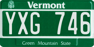 VT license plate YXG746