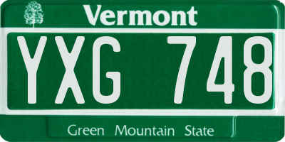 VT license plate YXG748