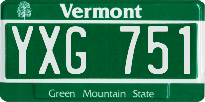 VT license plate YXG751
