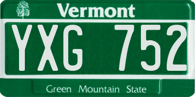 VT license plate YXG752