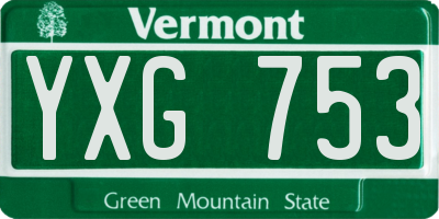 VT license plate YXG753