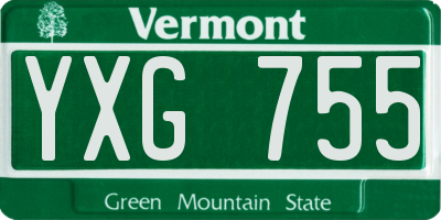 VT license plate YXG755