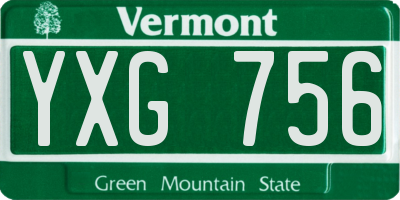VT license plate YXG756