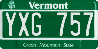 VT license plate YXG757