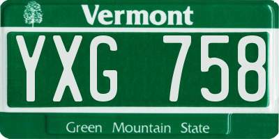 VT license plate YXG758