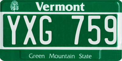 VT license plate YXG759