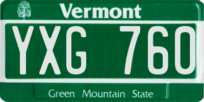 VT license plate YXG760