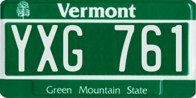 VT license plate YXG761