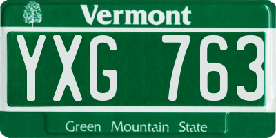 VT license plate YXG763