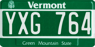 VT license plate YXG764