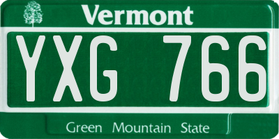 VT license plate YXG766