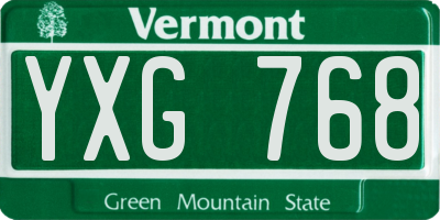VT license plate YXG768