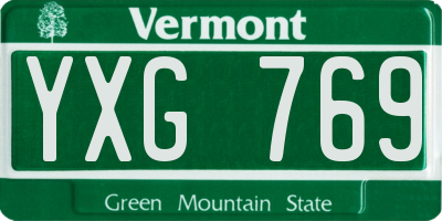 VT license plate YXG769