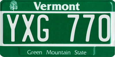 VT license plate YXG770