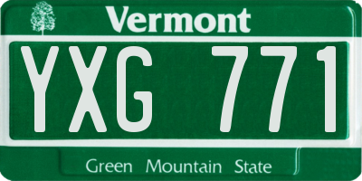 VT license plate YXG771
