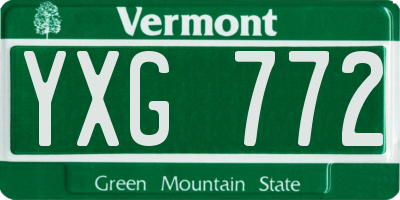 VT license plate YXG772