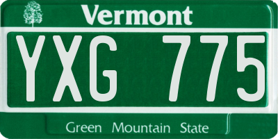 VT license plate YXG775