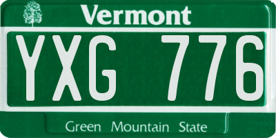 VT license plate YXG776