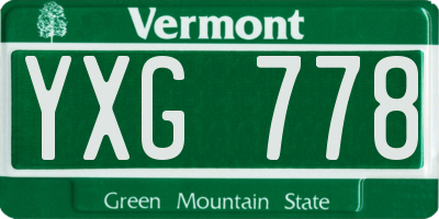 VT license plate YXG778